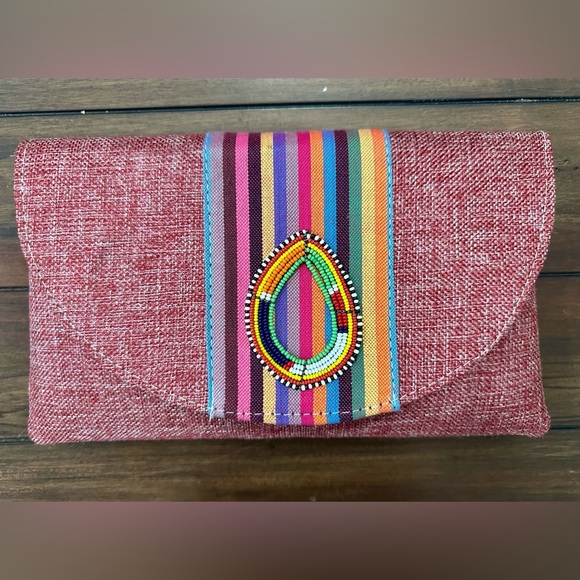 Artisan Made Colorful Beaded Women's Clutch - Picture 1 of 4